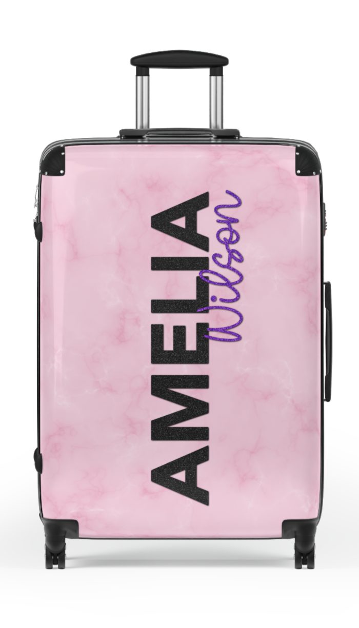 Custom Name Marble Suitcase: Travel with Elegance and Personalized Style