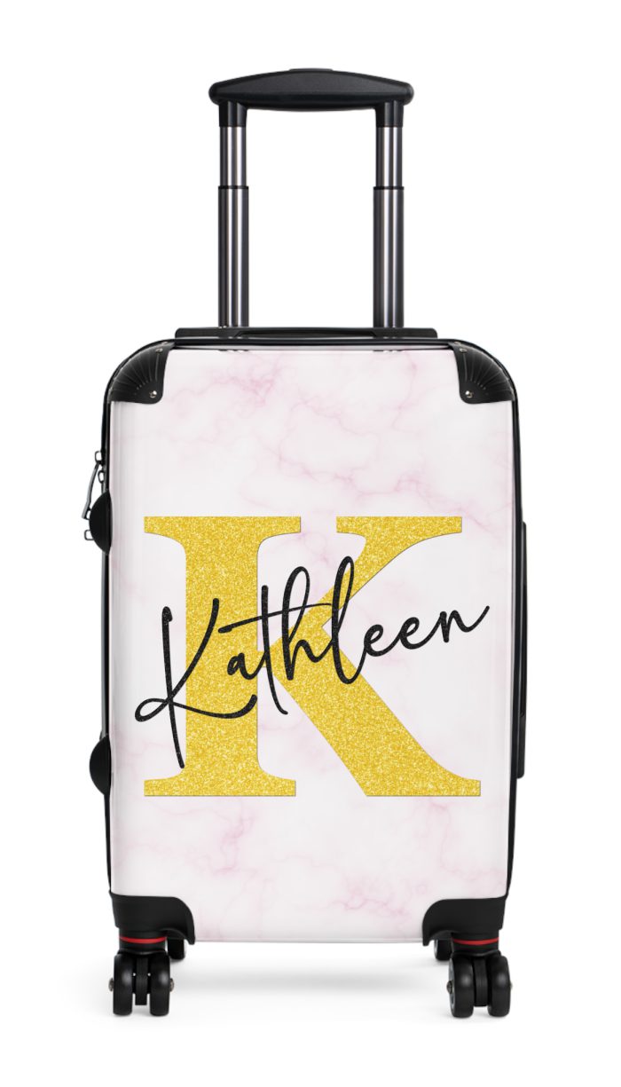 Personalized Marble Suitcase - A touch of elegance for your travels.