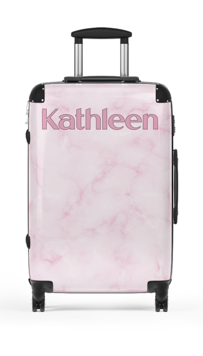 Personalized Name Marble Suitcase - Custom Travel Luggage with Elegant Marble Design and Your Name