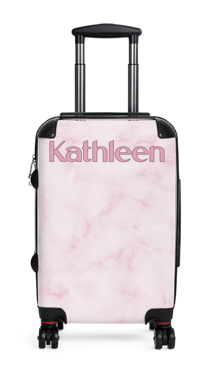 Personalized Name Marble Suitcase - Custom Travel Luggage with Elegant Marble Design and Your Name