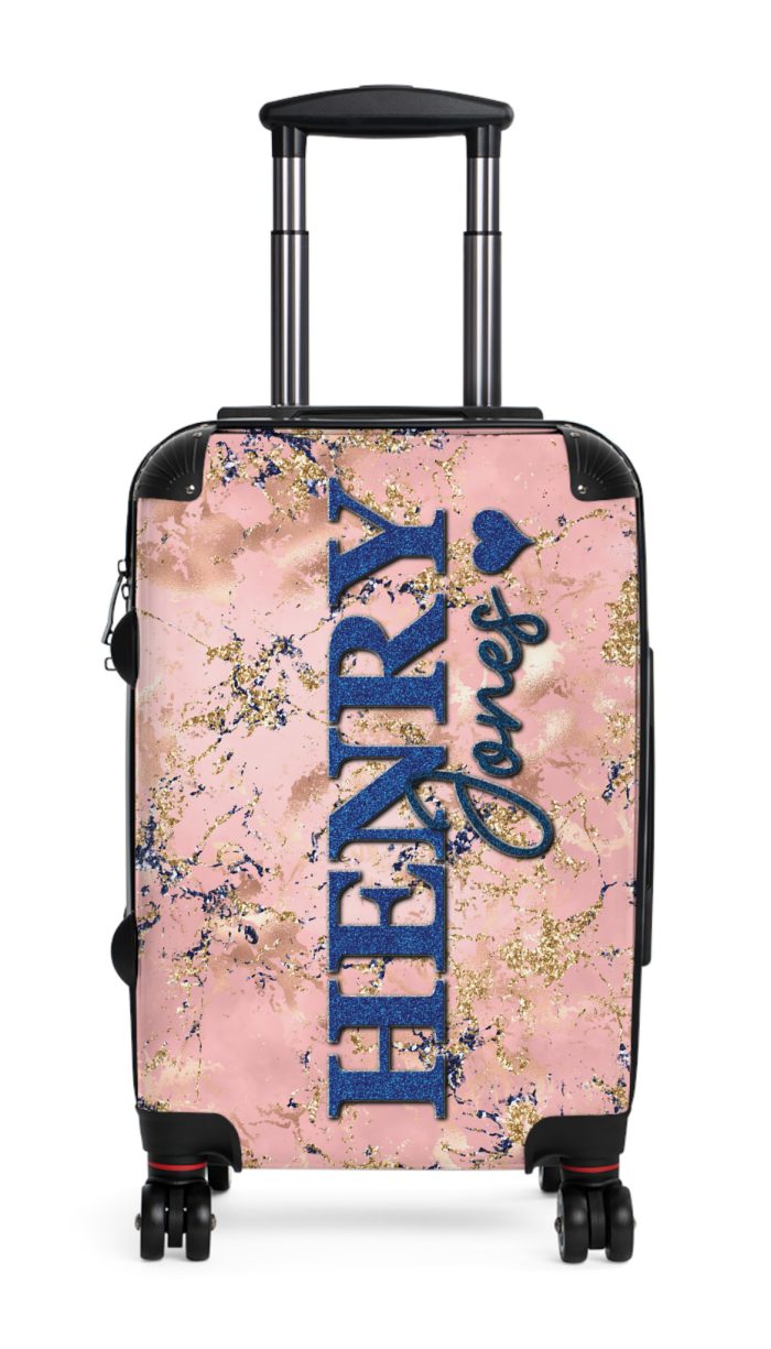 Custom Marble Suitcase - A personalized suitcase adorned with an elegant marble-themed design, perfect for travelers who want to add a touch of luxury to their luggage.