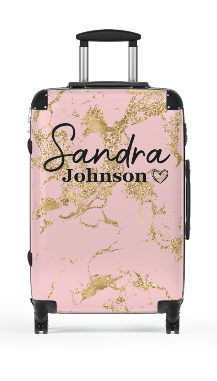 Custom Marble Suitcase - A personalized suitcase adorned with an elegant marble-themed design, perfect for travelers who want to add a touch of luxury to their luggage.