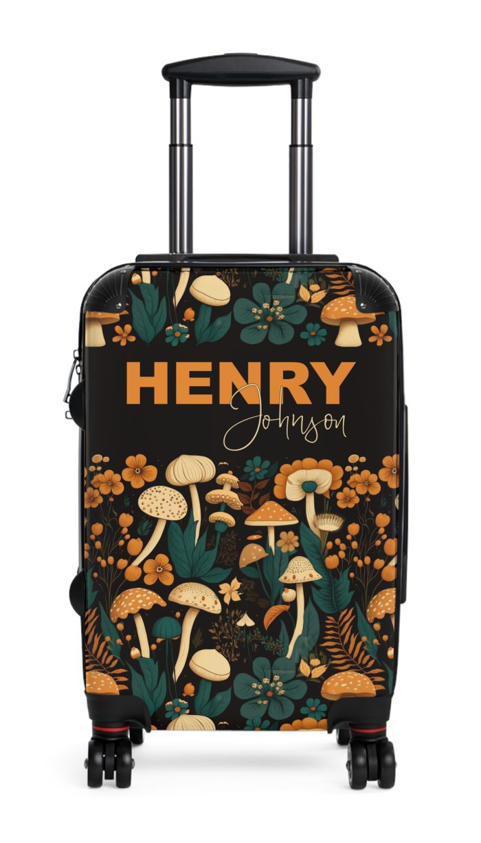 Custom Botanical Suitcase - A personalized suitcase adorned with a unique plant-themed design, perfect for travelers who want to bring a touch of nature to their luggage.