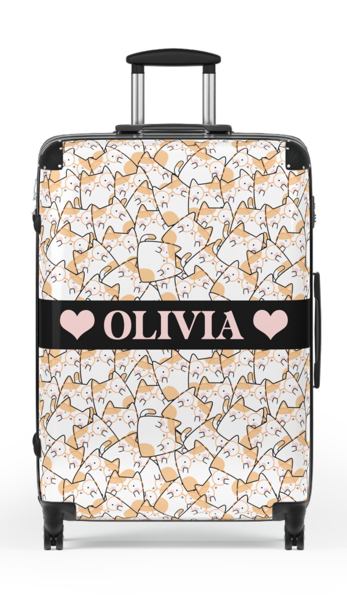 Custom Kawaii Suitcase - A charming personalized suitcase adorned with a cute and adorable design, perfect for travelers who love all things kawaii.