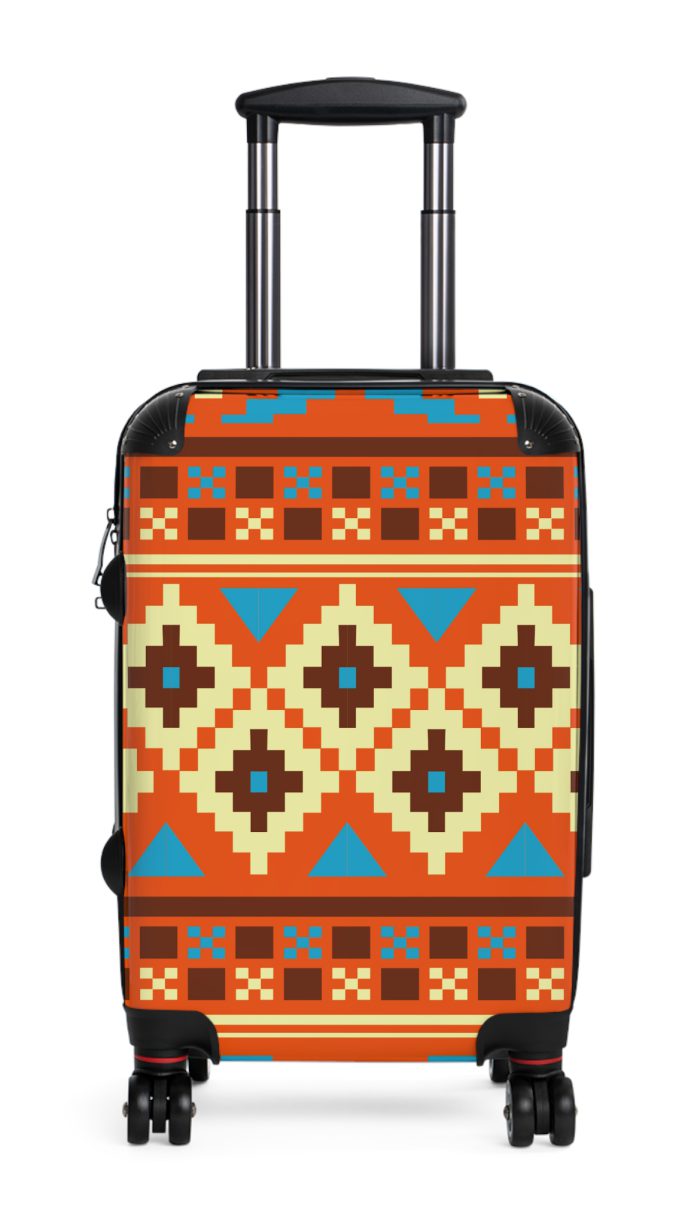 Aztec Suitcase - A stylish suitcase featuring an elegant Aztec-inspired design, perfect for travelers who want to stand out in style.