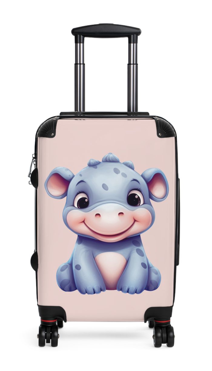 Rhino Suitcase - An adventure-ready luggage featuring a rugged rhinoceros-inspired design, perfect for thrill-seekers.