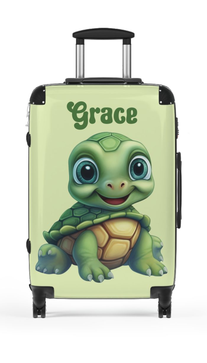 Custom Baby Turtle Suitcase - Personalized kids' luggage featuring an adorable turtle design, perfect for young explorers.