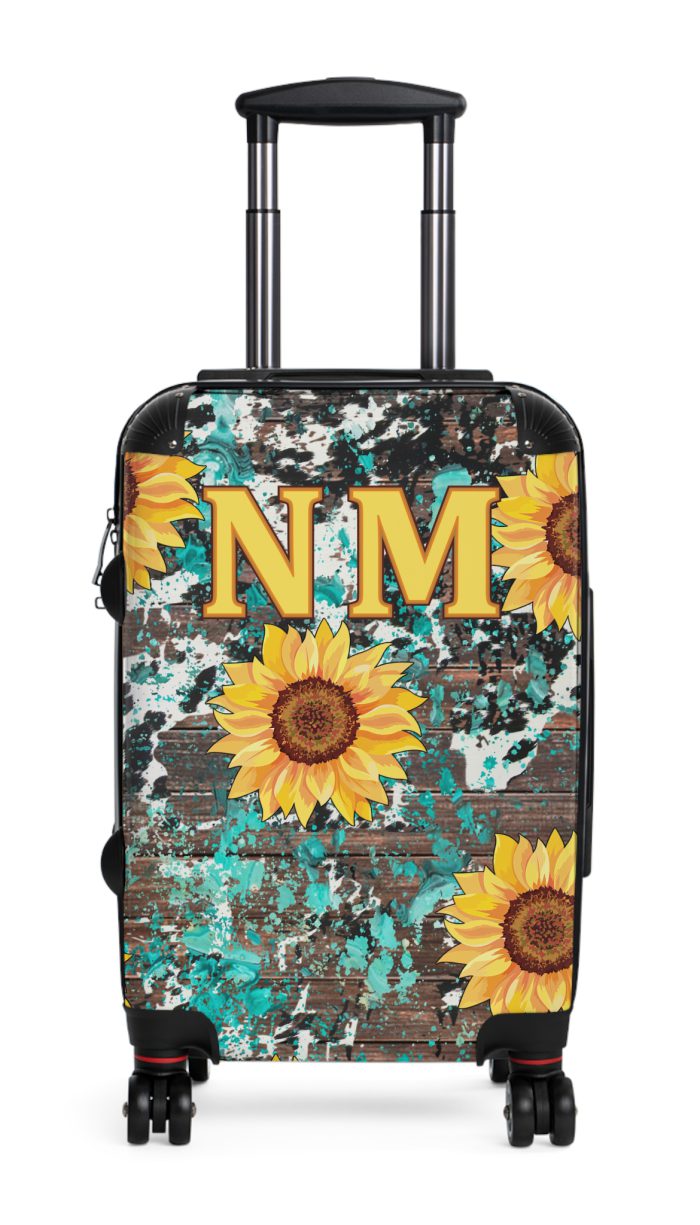 Custom Western Cowhide Suitcase - A personalized luggage adorned with a unique design, perfect for travelers who want to add a touch of individuality to their journeys.