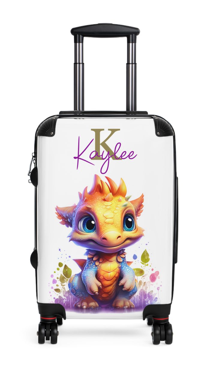 Custom Dinosaur Suitcase - A personalized luggage adorned with a unique dinosaur-themed design, perfect for travelers who want to embark on a prehistoric adventure in style.