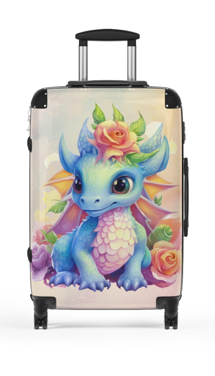 Dragon Suitcase - A luggage adorned with a captivating dragon design, perfect for travelers who want to add a touch of fantasy and adventure to their journeys.