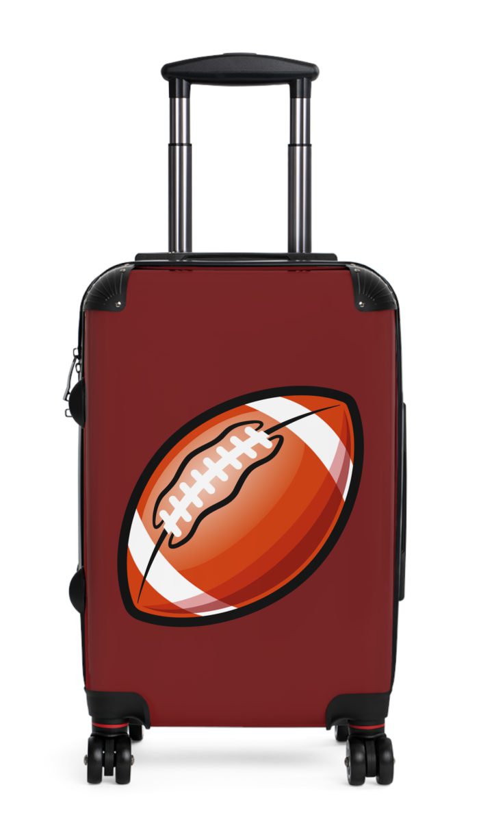 Football Suitcase - A luggage adorned with a sporty football-themed design, perfect for travelers who want to travel in style with their favorite sport.