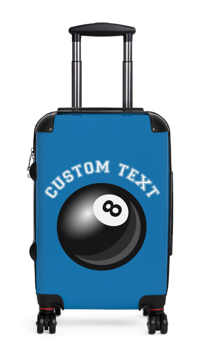Custom Billiard Suitcase - A personalized luggage adorned with a custom billiard-themed design, perfect for game enthusiasts who want to travel in style with their favorite game.