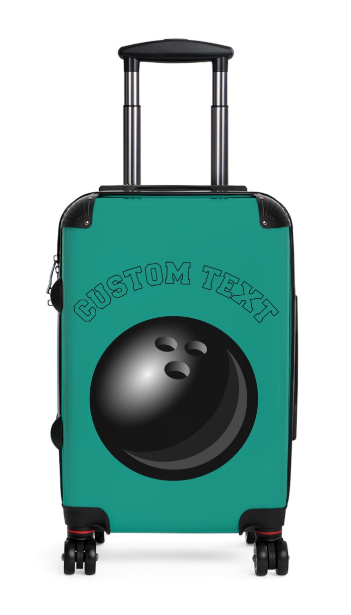 Custom Bowling Suitcase - A personalized luggage adorned with a custom bowling-themed design, perfect for sports enthusiasts who want to travel in style with their favorite sport.