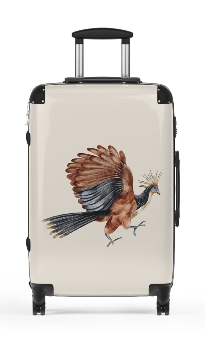 Hoatzin Suitcase - A unique travel gear featuring an exotic bird design, perfect for adding elegance and uniqueness to your travel adventures.