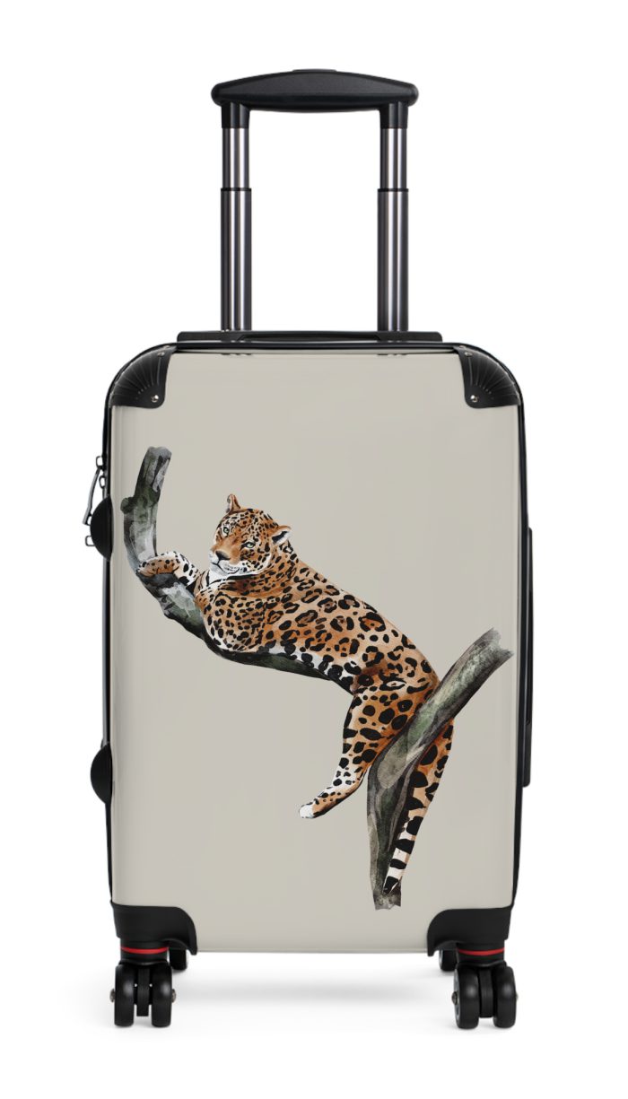 Jaguar Suitcase - An exotic travel gear featuring an animal print design, perfect for style enthusiasts and adding a touch of adventure to your journeys.