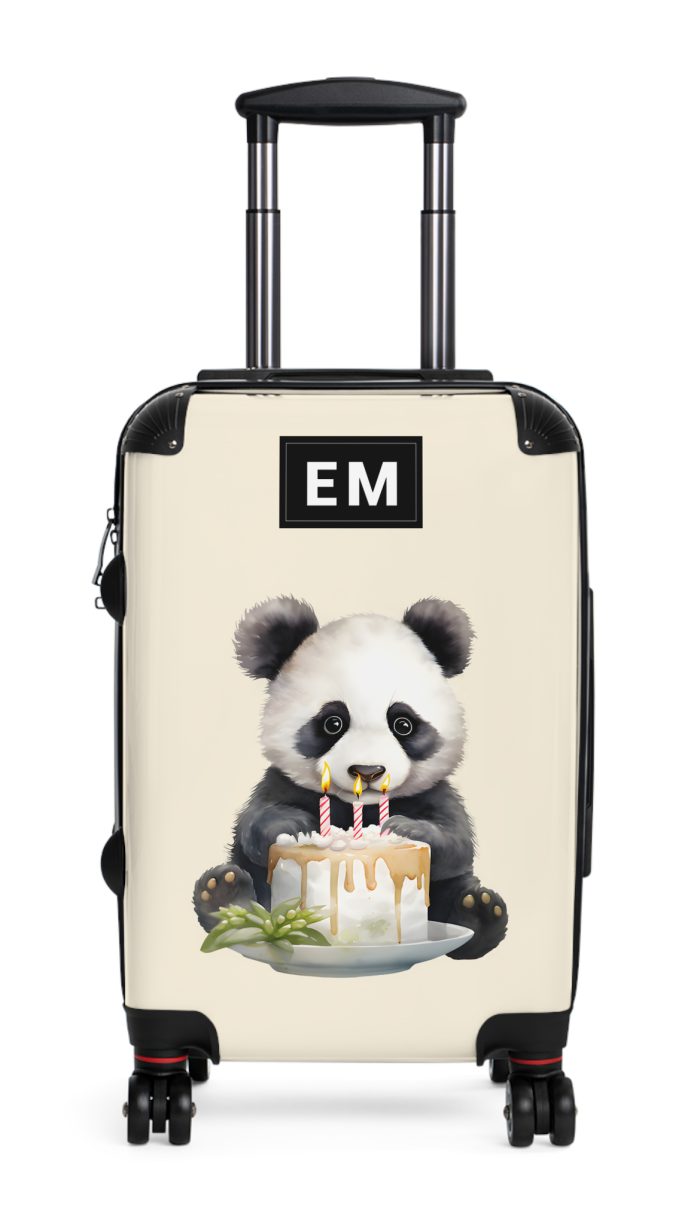 Custom Panda Suitcase - A personalized travel companion adorned with a unique panda design, showcasing your individuality throughout your travels.