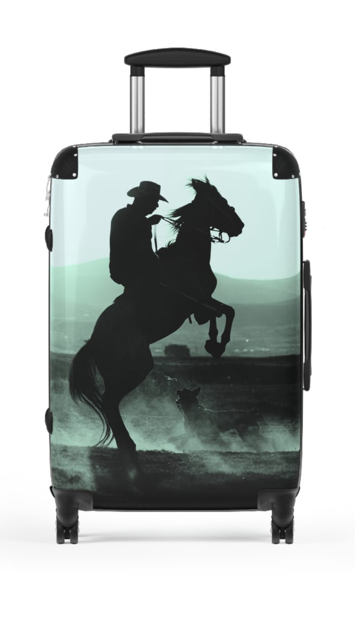 Black Horse Suitcase - Kids' luggage featuring a sleek black horse design, perfect for young equestrians.