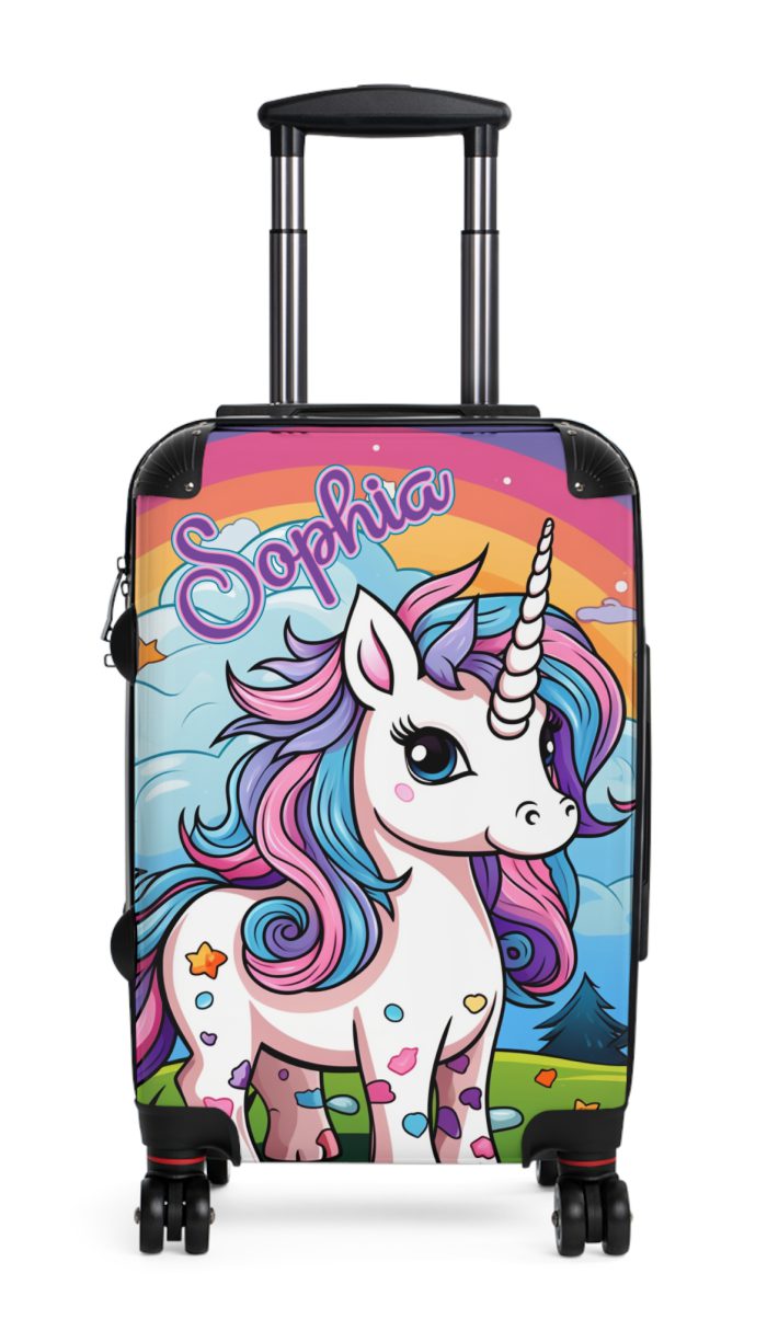 Custom Cute Unicorn Suitcase - Your personalized travel companion for a magical and stylish journey.