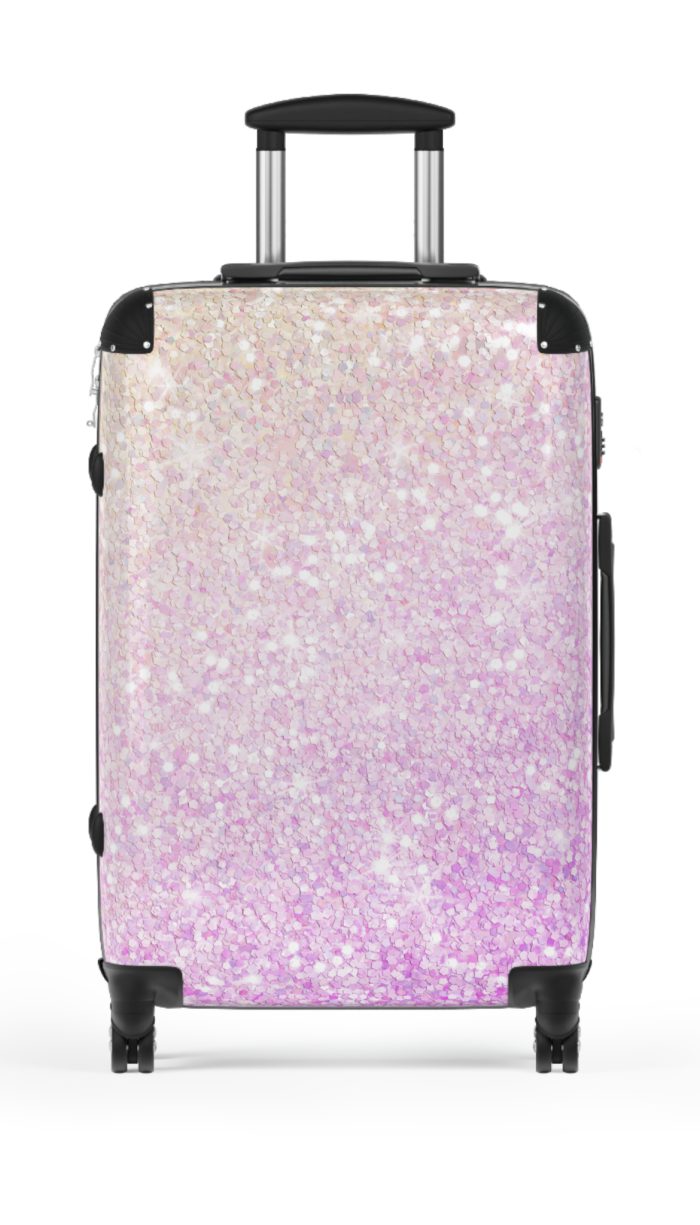 Pastel Glitter Suitcase - A dreamy and stylish travel companion with a touch of enchanting sparkle.
