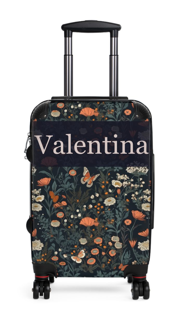 Custom Cottagecore Butterfly Suitcase - Crafted with care, this personalized luggage piece adorned with butterflies, reflects your unique travel spirit.