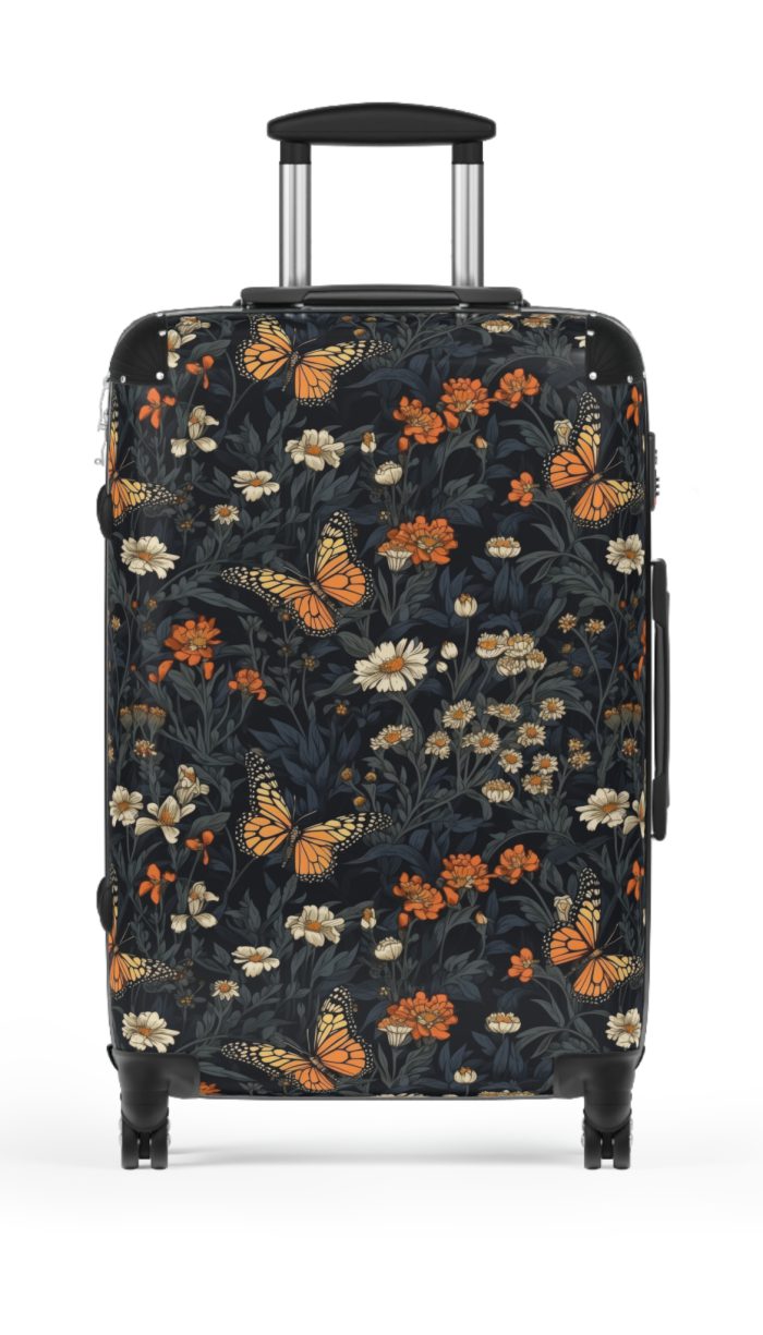 Cottagecore Butterfly Suitcase - A whimsical travel companion featuring vintage-inspired butterfly motifs, adding charm to your every adventure.
