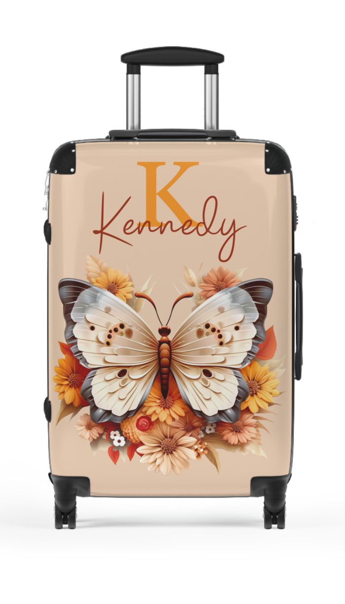 Custom Butterfly Suitcase - Personalized for a touch of elegance, expressing individuality with vibrant butterfly designs for your travel companion.