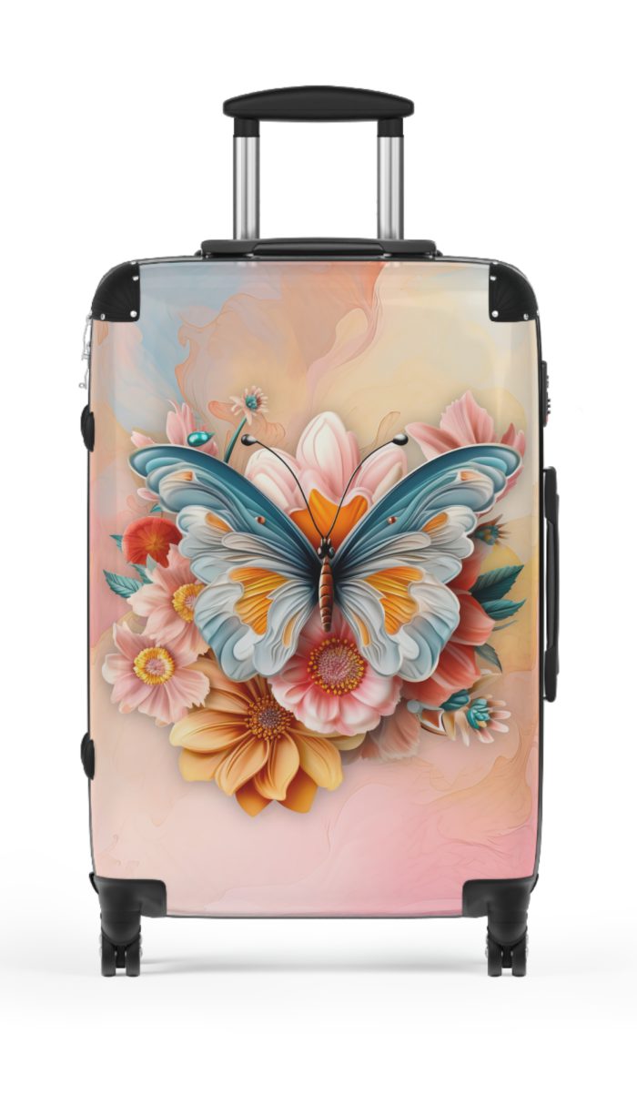 Butterfly Suitcase - An elegant travel gear featuring a butterfly-inspired design, perfect for those who appreciate the beauty of nature on their journeys.