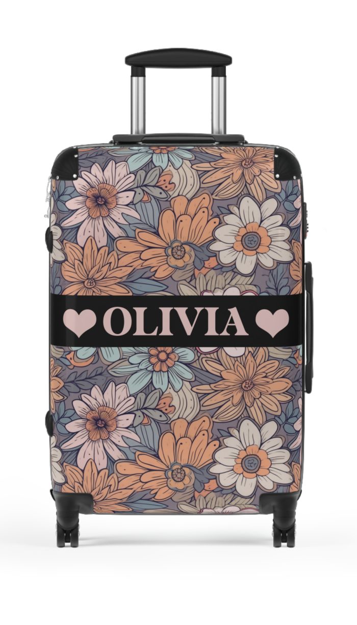 Custom Boho Floral Suitcase - Craft a personalized travel companion with unique Boho Floral designs that reflect your style and wanderlust.