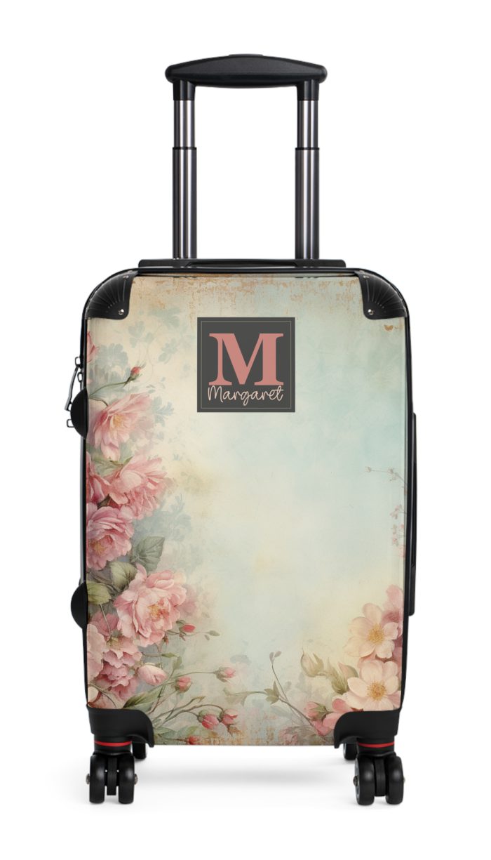 Custom Pastel Floral Suitcase - A unique way to express your travel style with personalized pastel florals.