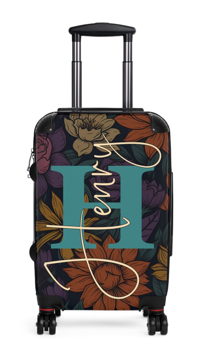 Custom Retro Floral Suitcase - Craft a personalized travel companion with unique retro floral designs reflecting your style and wanderlust.