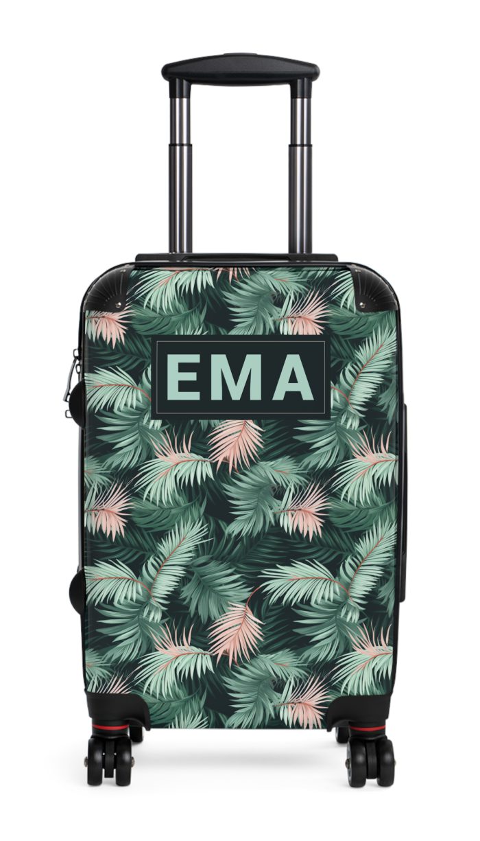 Custom Tropical Leaves Suitcase - Your unique travel companion, reflecting your individuality on every journey.