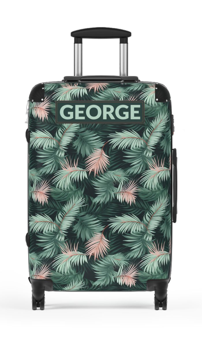 Custom Tropical Leaves Suitcase - Your unique travel companion, reflecting your individuality on every journey.