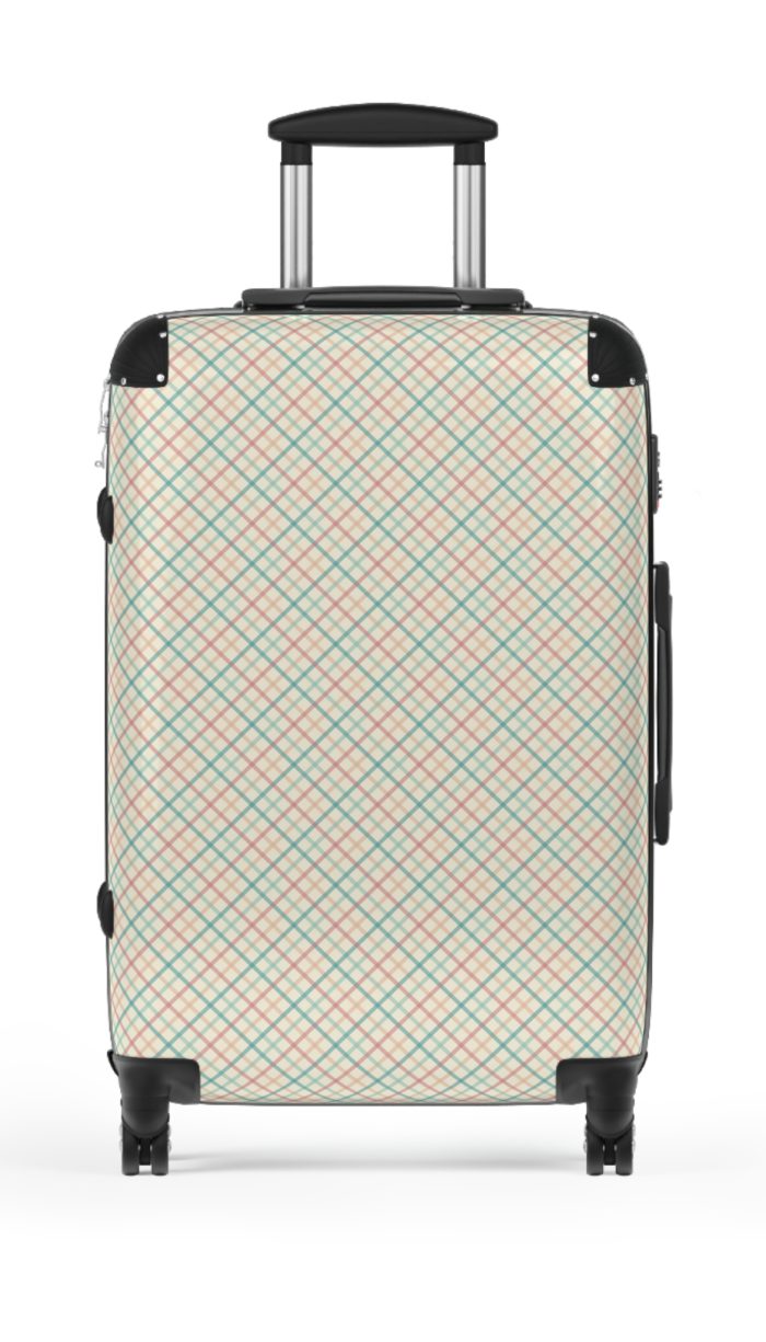 Retro Plaid Suitcase - A classic suitcase featuring vintage plaid design, perfect for travelers who love timeless style.