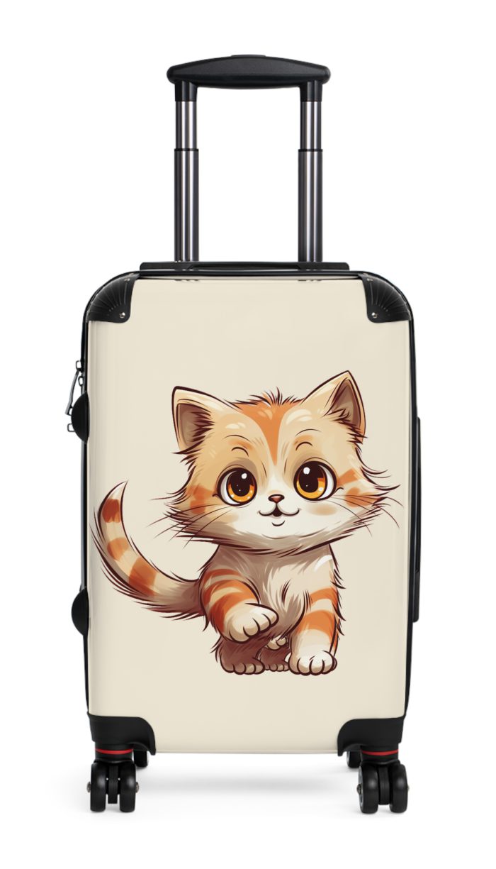 Cute Cat Suitcase - A charming travel companion adorned with adorable cat illustrations, blending cuteness with practicality for your journeys.