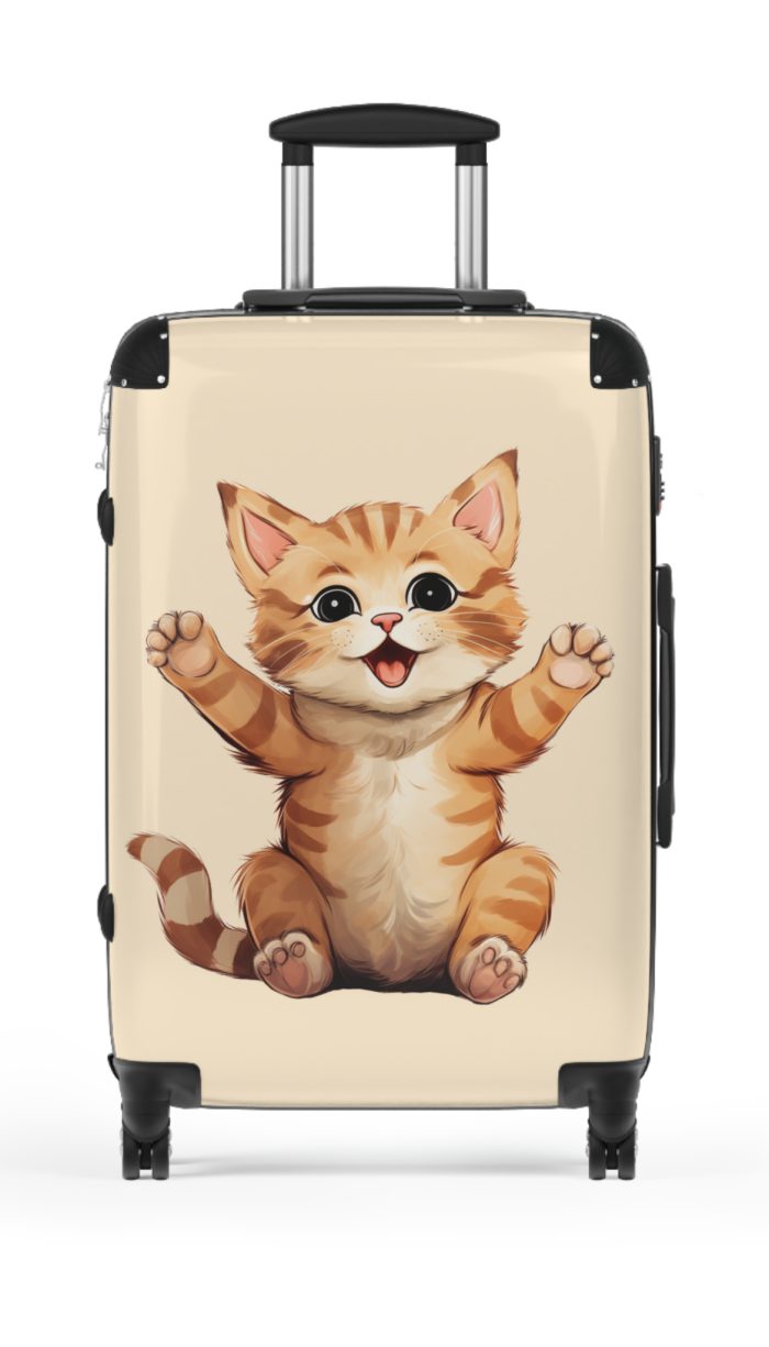 Cute Cat Suitcase - A charming travel companion adorned with adorable cat illustrations, blending cuteness with practicality for your journeys.