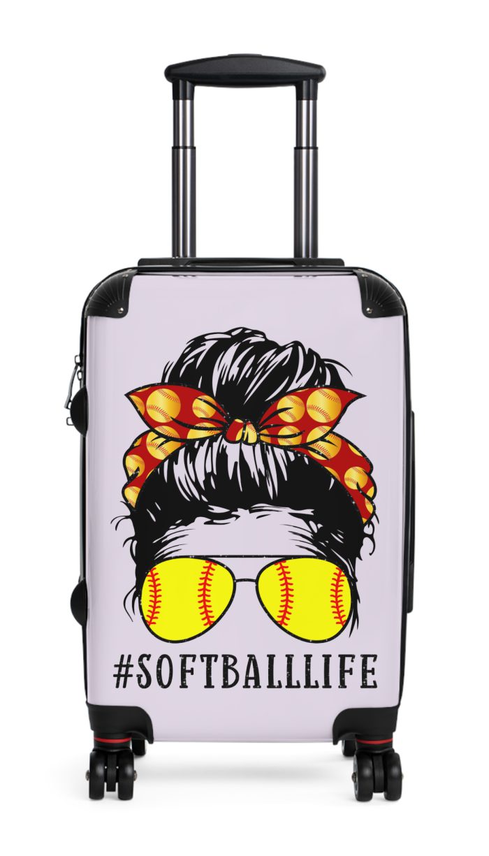 Softball Life Suitcase - A sporty luggage choice for those who embrace the softball lifestyle, featuring unique softball-themed design elements.