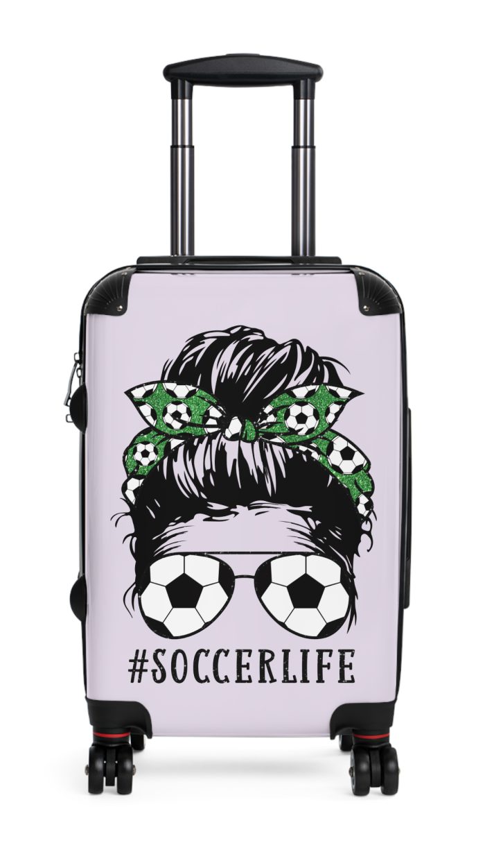 Soccer Life Suitcase - A sporty travel companion for those who live the soccer life. Stylish design meets functionality for the avid football enthusiast.
