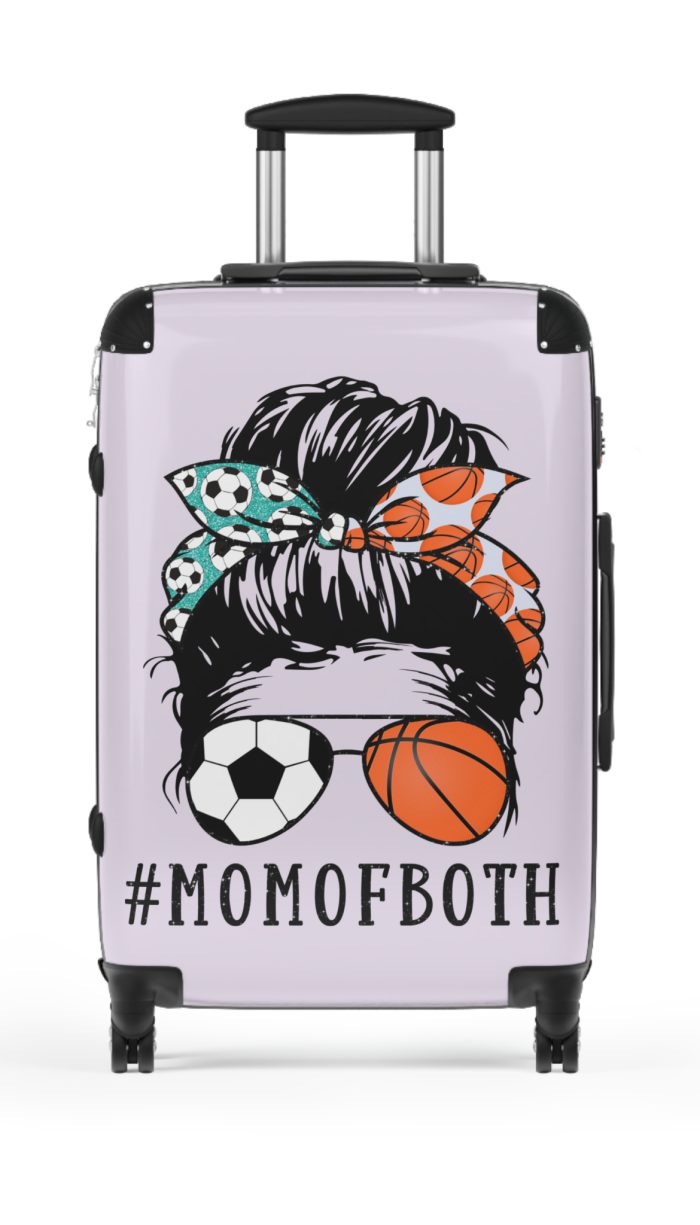 Soccer Basketball Mom Suitcase - A slam dunk in style for moms juggling soccer games and basketball courts with finesse.