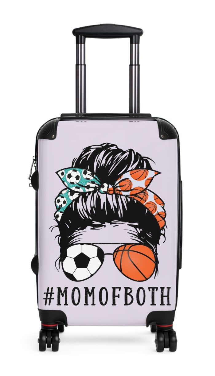 Soccer Basketball Mom Suitcase - A slam dunk in style for moms juggling soccer games and basketball courts with finesse.