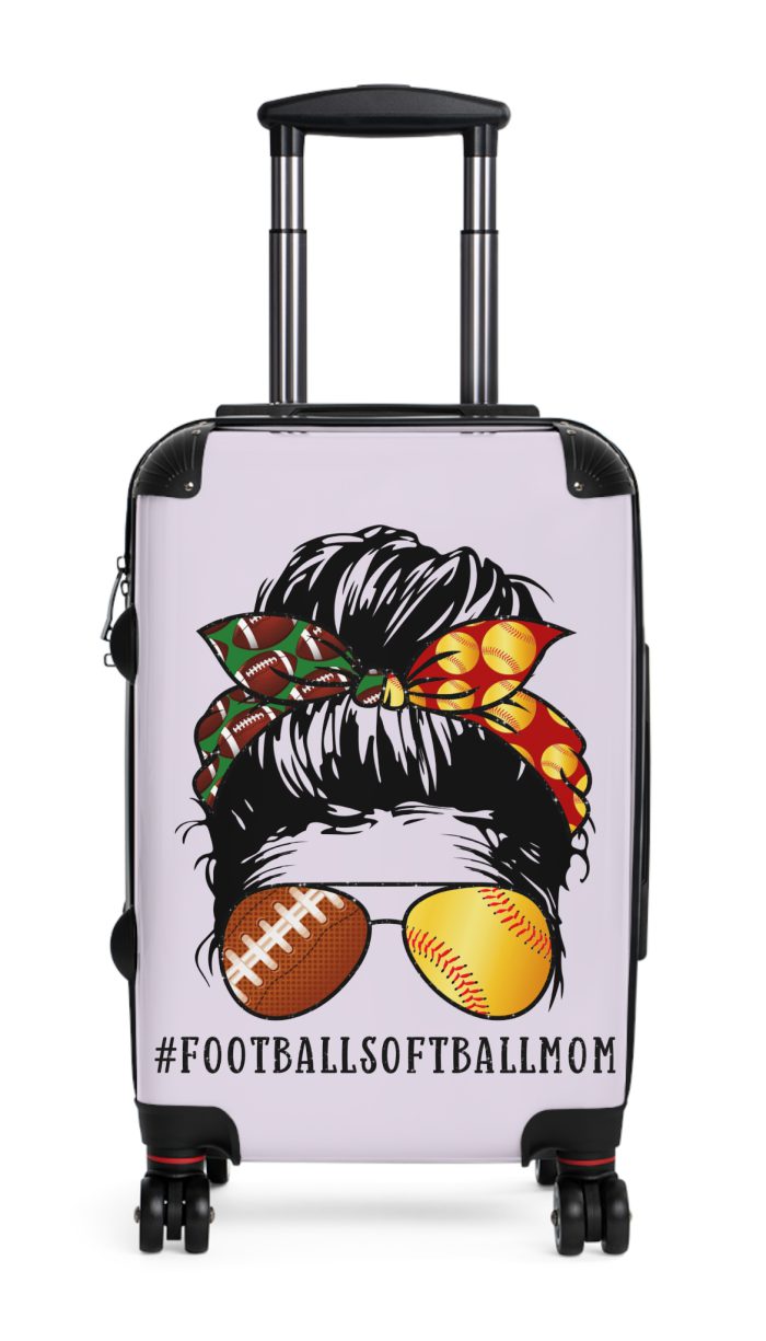 Football Softball Mom Suitcase - A stylish and versatile companion for moms cheering on football fields and softball diamonds.