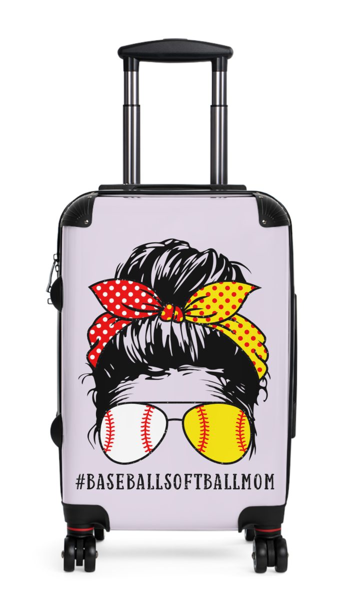 Baseball Softball Mom Suitcase - Your go-to travel companion, designed for moms who hit home runs both in the stands and at home.