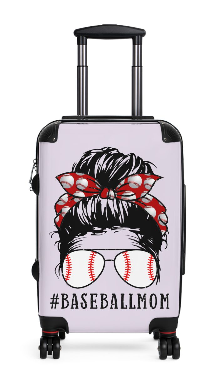 Baseball Mom Suitcase - Your ideal travel companion, designed for moms who hit home runs both in the stands and at home.
