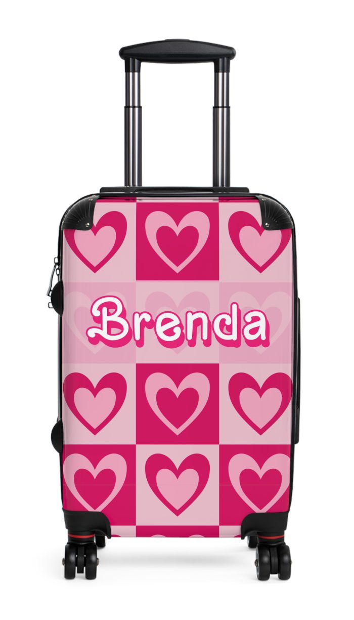 Glamorous Custom Pink Barbie suitcase, a durable and personalized travel companion. Crafted with chosen pink Barbie designs, it's perfect for enthusiasts on the go.