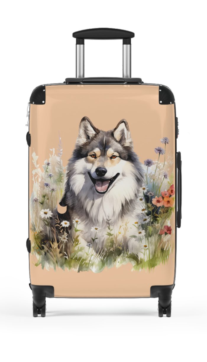 Elegant Alaskan Malamute suitcase, a stylish and enduring travel companion. Crafted with Alaskan Malamute designs, it's the perfect luggage for dog lovers on the go.
