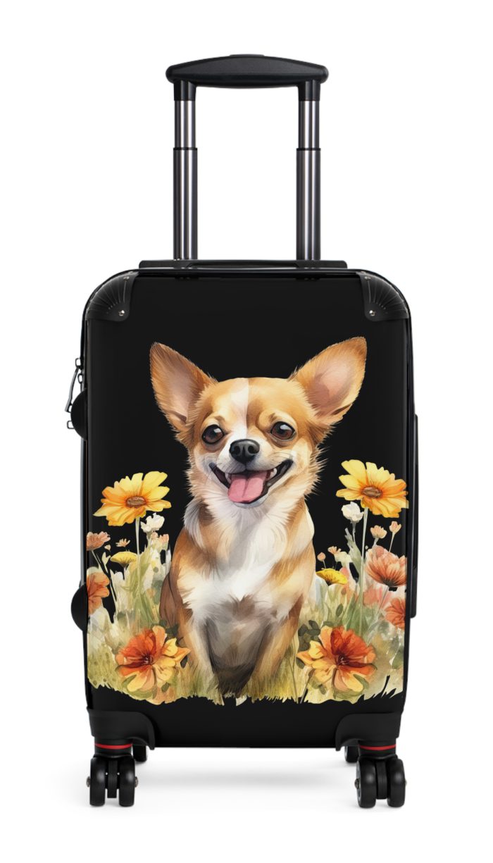 Chic Chihuahua suitcase, a durable and delightful travel companion. Crafted with Chihuahua designs, it's perfect for enthusiasts on the go.