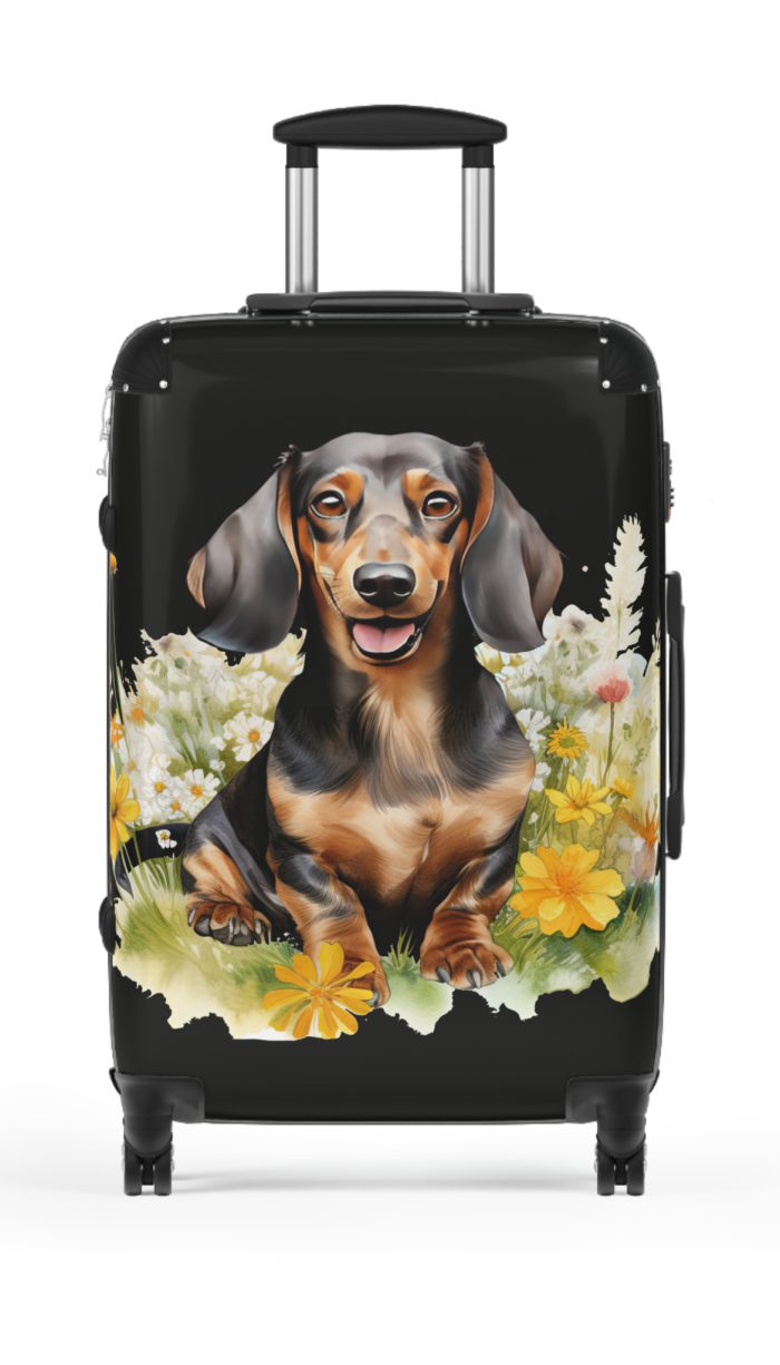 Charismatic Dachshund suitcase, a durable and delightful travel companion. Crafted with Dachshund designs, it's perfect for enthusiasts on the go.
