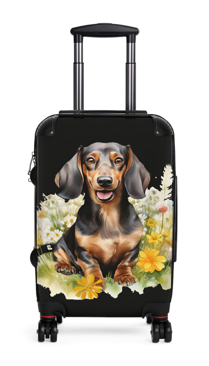Charismatic Dachshund suitcase, a durable and delightful travel companion. Crafted with Dachshund designs, it's perfect for enthusiasts on the go.
