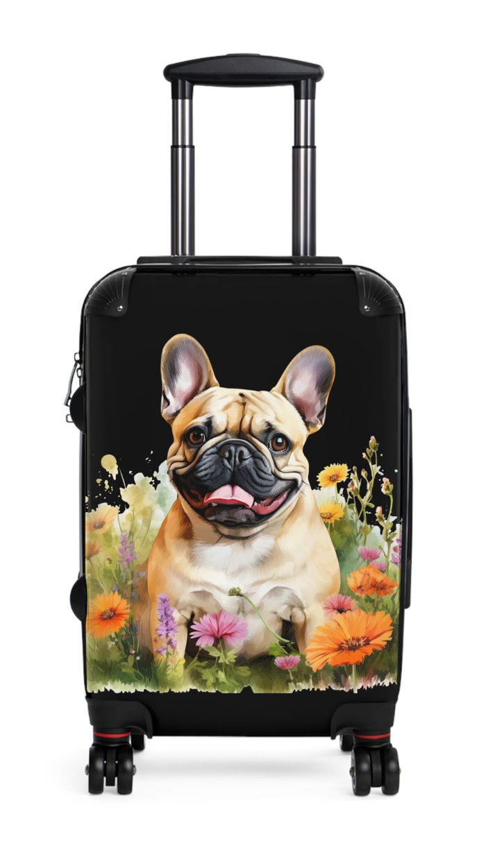 Stylish French Bulldog suitcase, a durable and fashionable travel companion. Crafted with French Bulldog designs, it's perfect for enthusiasts on the go.