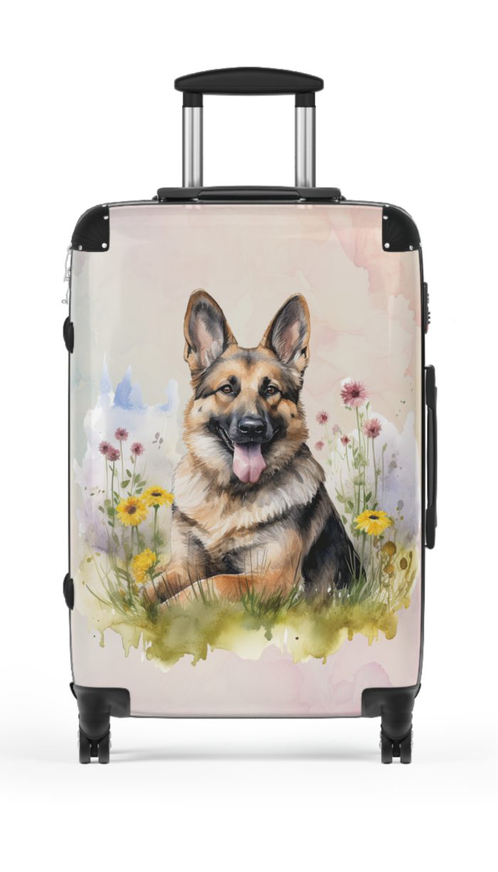 Secure German Shepherd suitcase, a durable and loyal travel companion. Crafted with German Shepherd designs, it's perfect for enthusiasts on the go.