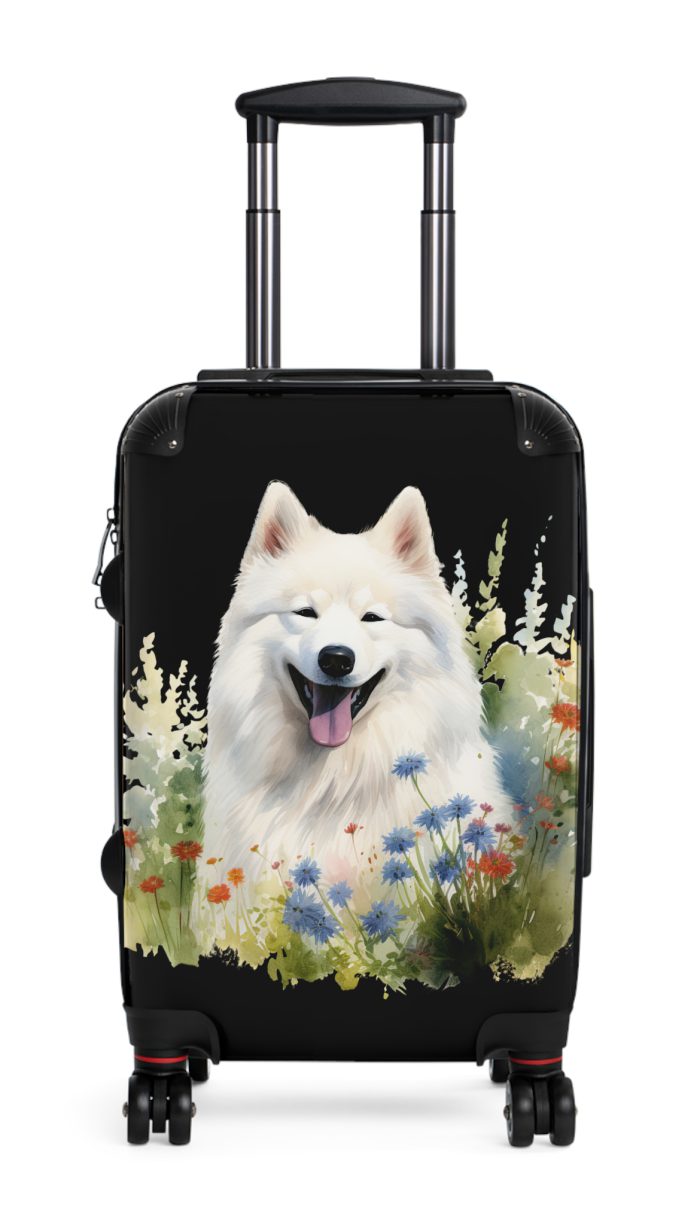 Arctic Samoyed suitcase, a durable and charming travel companion. Crafted with Samoyed designs, it's perfect for enthusiasts on the go.